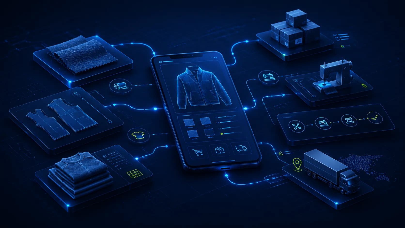 Cadena de suministro del sector moda conectada digitalmente