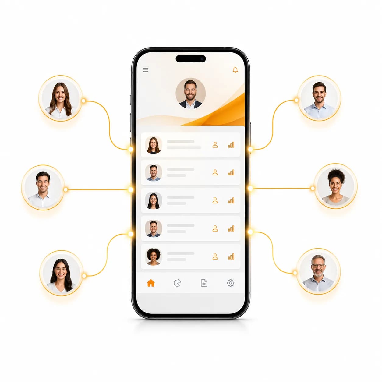 Portal de asesores CADI con red de clientes conectados